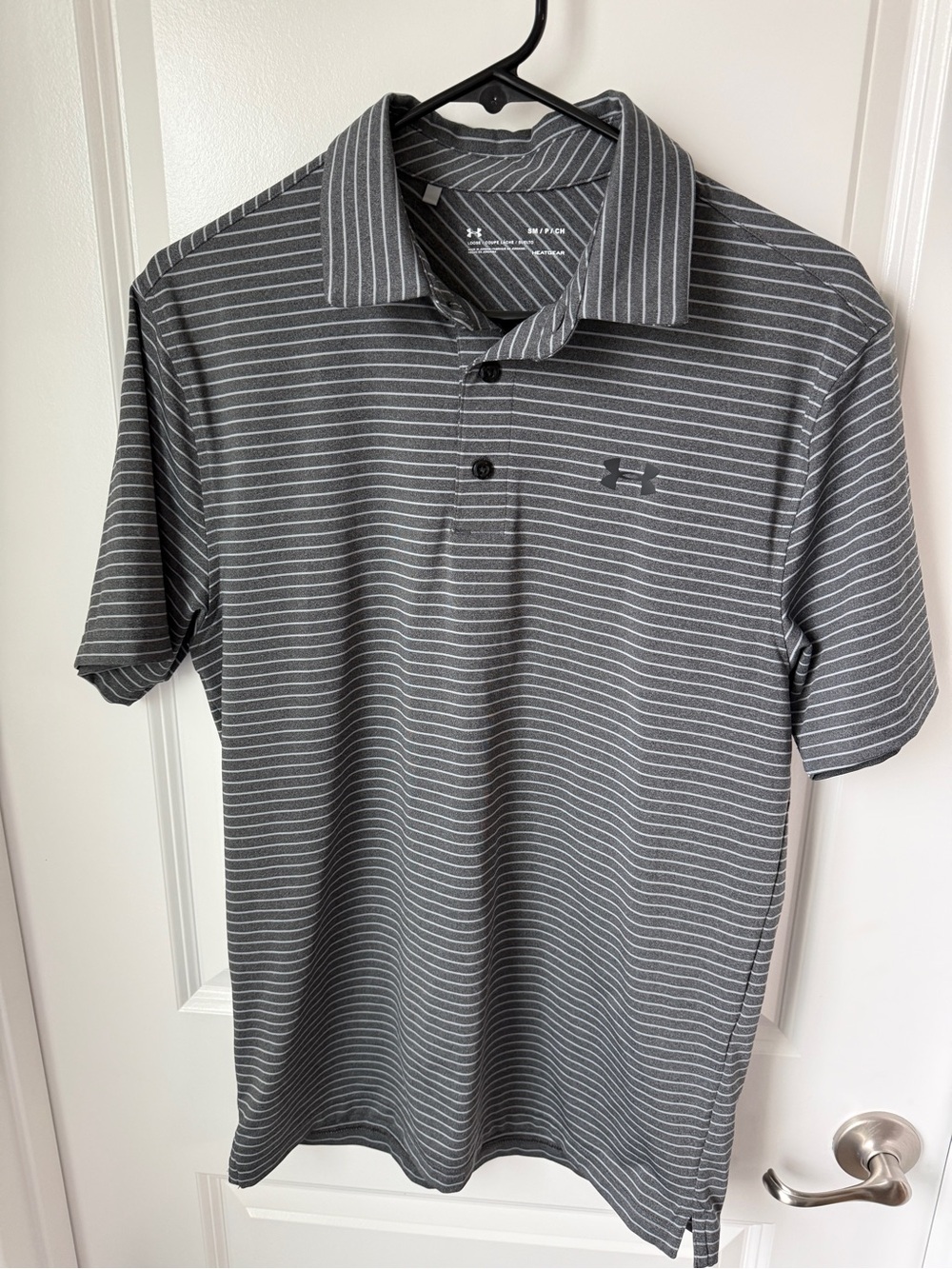 Under Armour Gray Striped Men’s Polo